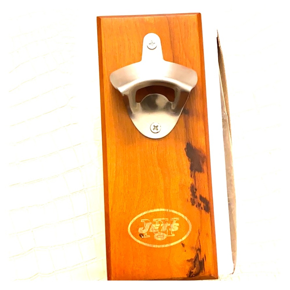 Ny Jets wooden bottle opener